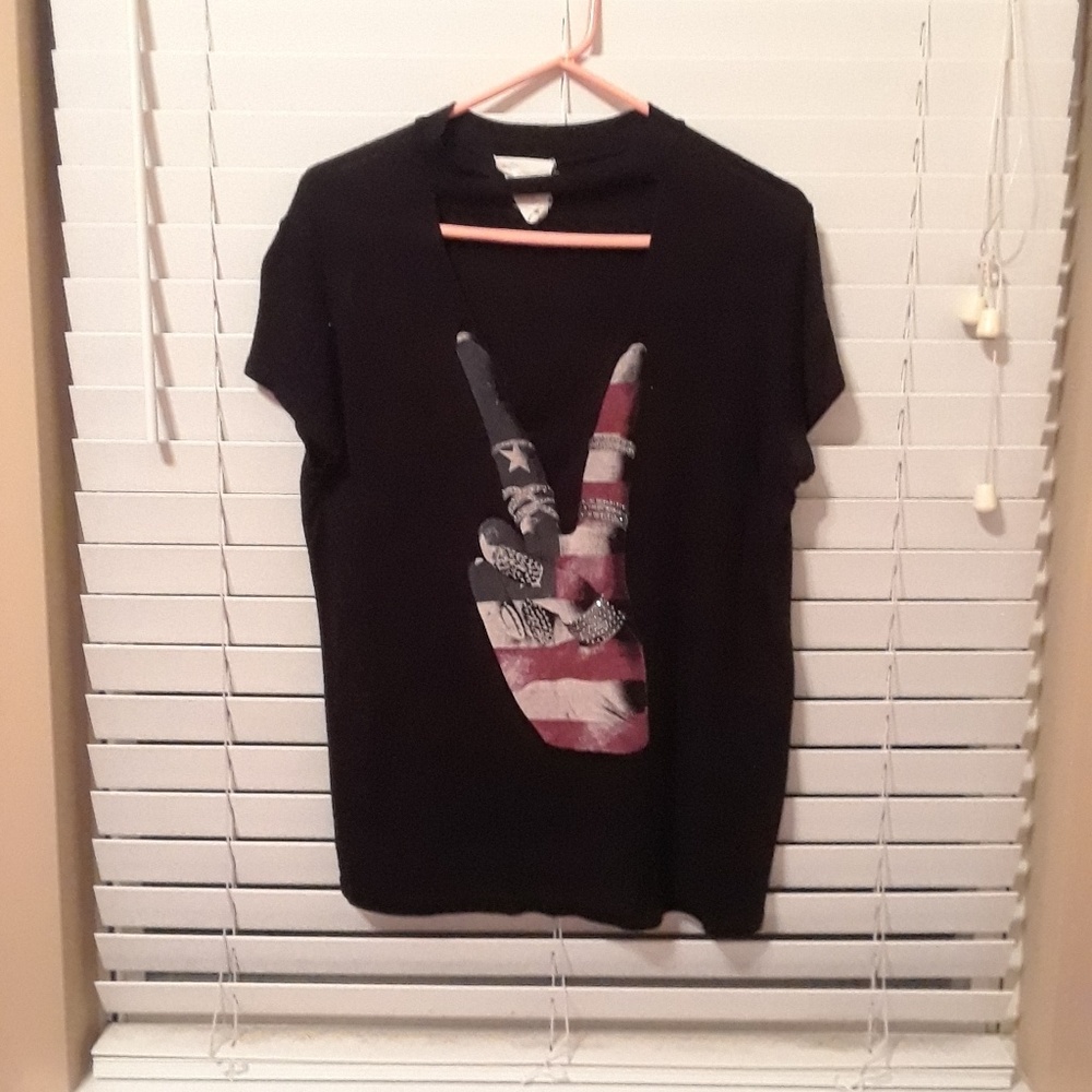 Womans top with built in fabric chocker